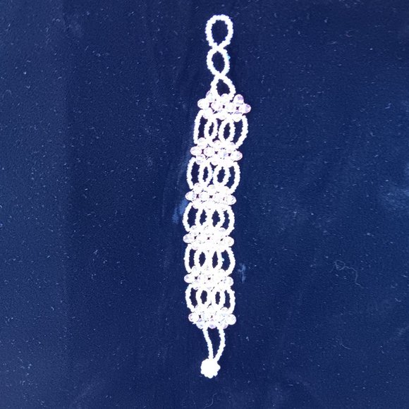 1" Wide Handmade Beaded Soft Pink Bracelet - Picture 8 of 8